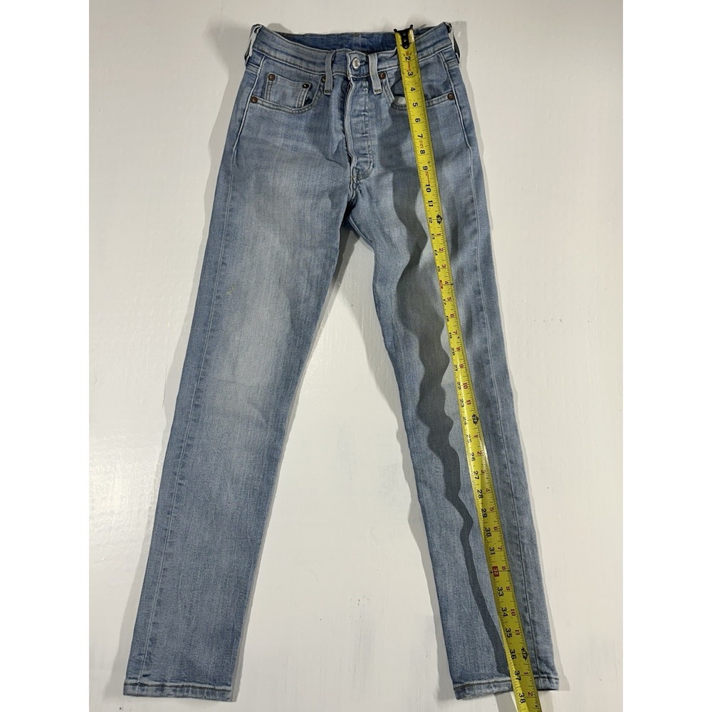 Levi's 501s Womens Skinny Jeans Light Blue Denim Wash Streetwear Premium Quality - Picture 6 of 12